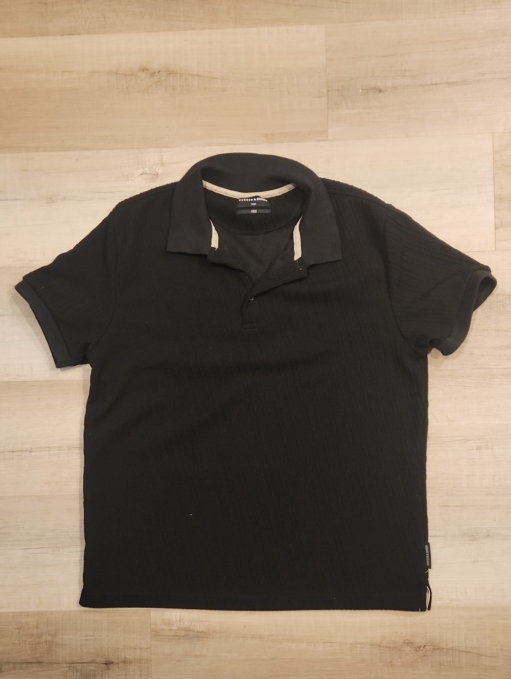 Hudson And Barrow Men's Black Short-Sleeve Polo